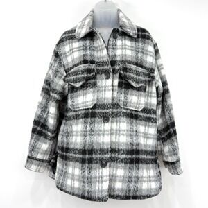 Gianni Bini Jacket Womens S Tartan Plaid‎ NWT Faux Fur Button Up Country Western